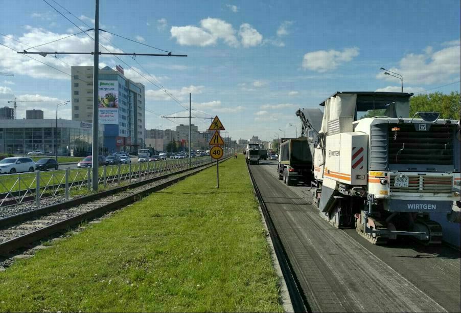 В Казани продолжается ремонт проспекта Победы